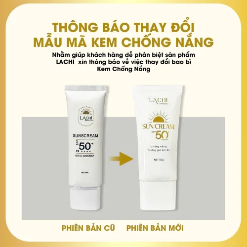 Kem Chống Nắng Lachi Cheese SPF 50+ Royal Sunscreen 50ml - Phiên Bản Mới