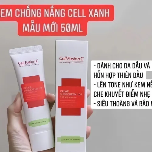 Kem Chống Nắng Nâng Tông Cell Fusion C Toning Sunscreen 100 giúp làm trắng chóng tia cực tím và cải thiện nếp nhăn