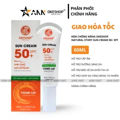 Kem Chống Nắng Okeshop Natural Story Sun Cream 50+ Spf Tone Up Waterproof Đài Loan 60ml