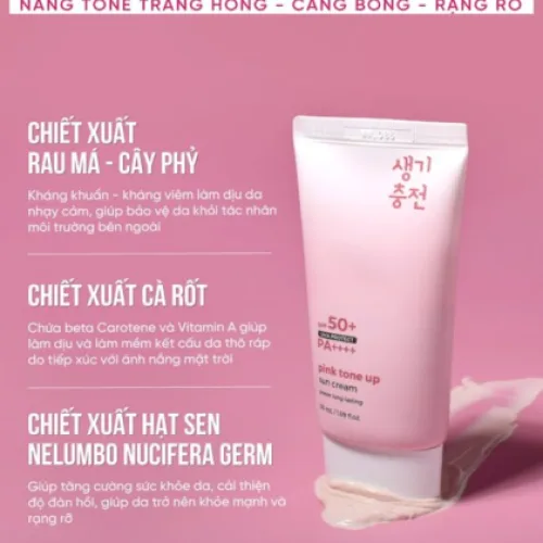 Kem chống nắng Pink Toneup Prettyskin có khả năng chống nắng, nâng tone trắng hồng rạng rỡ