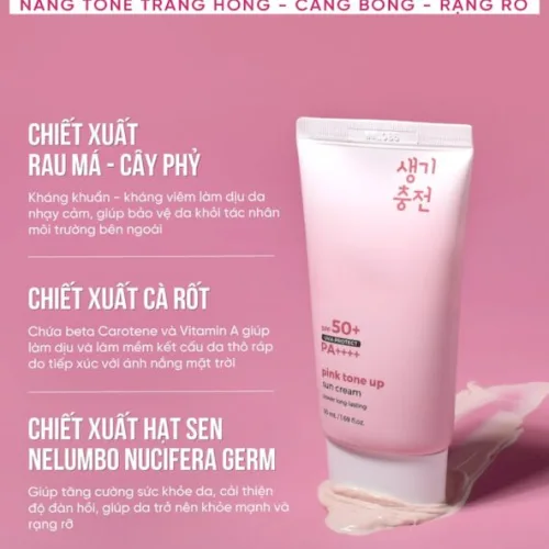 Kem Chống Nắng PrettySkin Pink Tone Up Nâng Tone Trắng Hồng