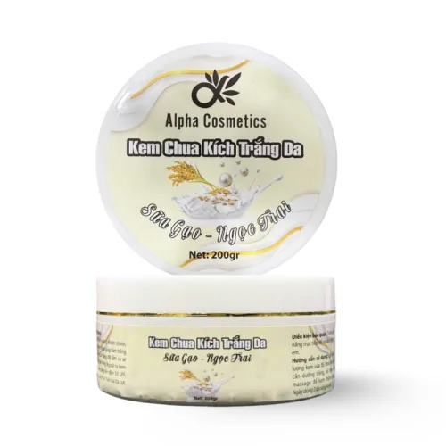 Kem Chua Kích Trắng Da Body Sữa Gạo Ngọc Trai Alpha Cosmetic 200g - Kem Cốt Trắng Da Body
