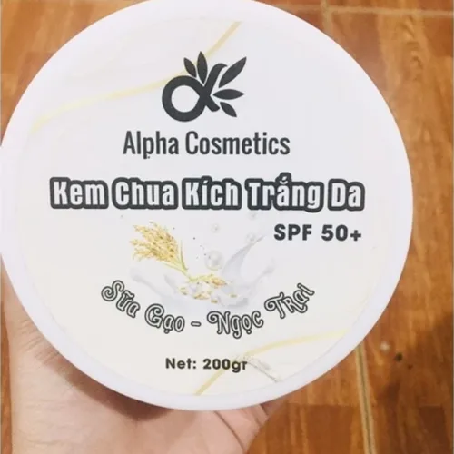 Kem Chua Kích Trắng Da Body Sữa Gạo Ngọc Trai Alpha Cosmetic 200g - Kem Cốt Trắng Da Body