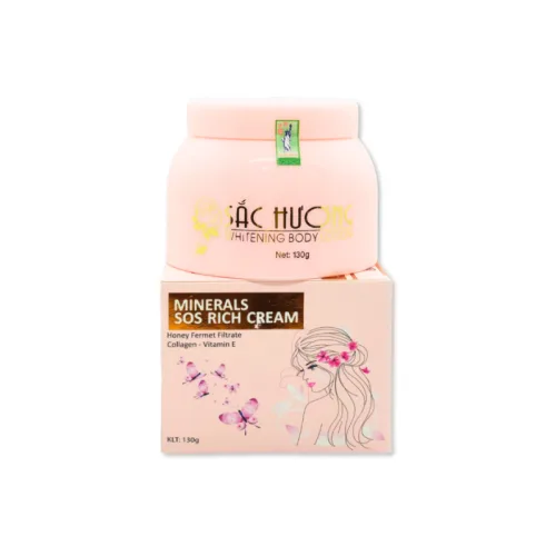 Kem Dưỡng Da Body Sắc Hương Minerals Sos Rich Cream - Hộp Màu Hồng 130ml