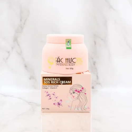 Kem Dưỡng Da Body Sắc Hương Minerals Sos Rich Cream - Hộp Màu Hồng 130ml
