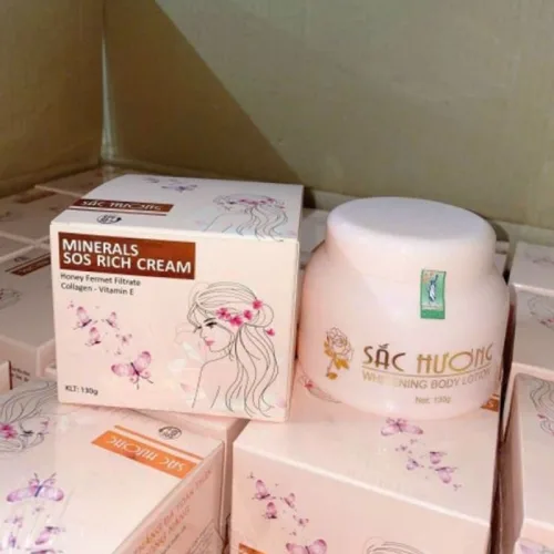 Kem Dưỡng Da Body Sắc Hương Minerals Sos Rich Cream - Hộp Màu Hồng 130ml