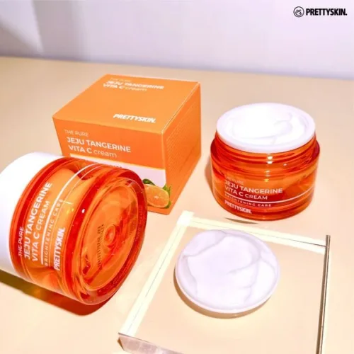 Kem Dưỡng Phục Hồi Trắng Da Pretty Skin The Pure Jeju Tangerine Vita C Cream có tác dụng