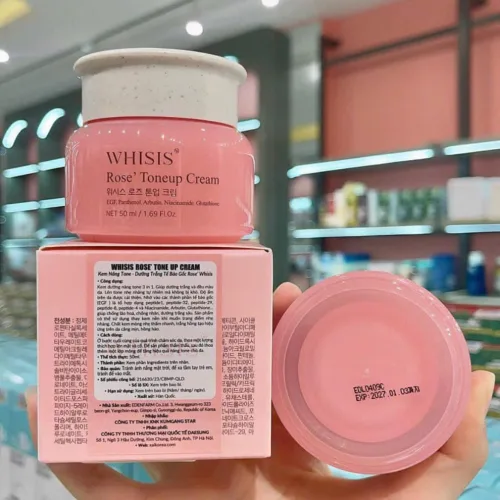 Kem dưỡng trắng face Whisis Rose Toneup Cream 50ml  mang lại làn da trắng hồng rạng rỡ, mịn màng và khỏe mạnh