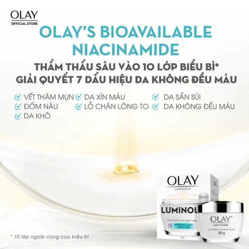 Kem Face Dưỡng Sáng Da Olay Luminous Ban Đêm 50g