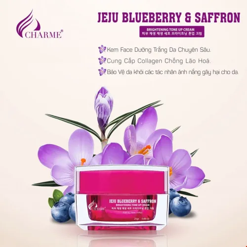 Kem Face Hàn Quốc Dưỡng Trắng Charme Jeju Blueberry & Saffron