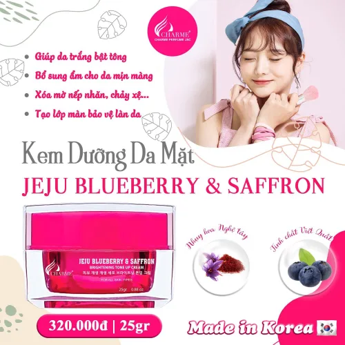 Kem Face Hàn Quốc Dưỡng Trắng Charme Jeju Blueberry & Saffron