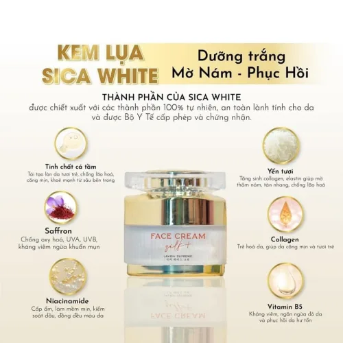 Kem Face Lụa Dưỡng Trắng Da Sica White