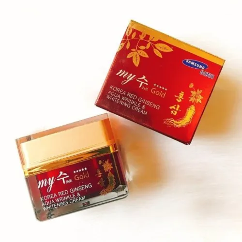 Kem Face Sâm My Me Gold Korea Red Ginseng Aqua Wrinkle & Whitening Cream 50ml - Hỗ Trợ Cải Thiện Da Thâm Nám Tàn Nhang