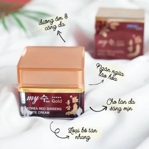 Kem Face Sâm My Me Gold Korea Red Ginseng Aqua Wrinkle & Whitening Cream 50ml - Hỗ Trợ Cải Thiện Da Thâm Nám Tàn Nhang