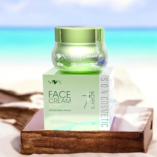 Kem Face Son Cosmetic Màu Xanh Dưỡng Trắng Da Giảm Mụn Thâm