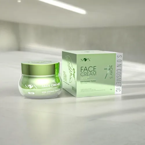 Kem Face Son Cosmetic Màu Xanh Dưỡng Trắng Da Giảm Mụn Thâm