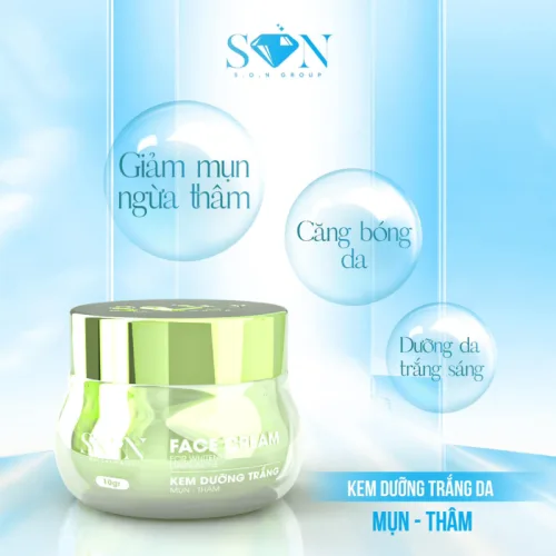 Kem Face Son Cosmetic Màu Xanh Dưỡng Trắng Da Giảm Mụn Thâm