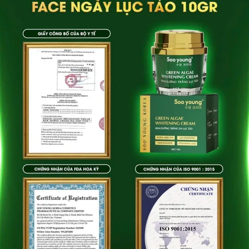 Kem Face Xanh Dưỡng Trắng Da Soo Young Mini Green Algae Whitening Cream Vitamin buổi sáng cho các nàng là một em bé xanh xanh này đây