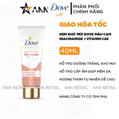 Kem Khử Mùi Dưỡng Trắng Dove 3% Niacinamide + 10x Vitamin C&E Tuýp Màu Cam 40ml