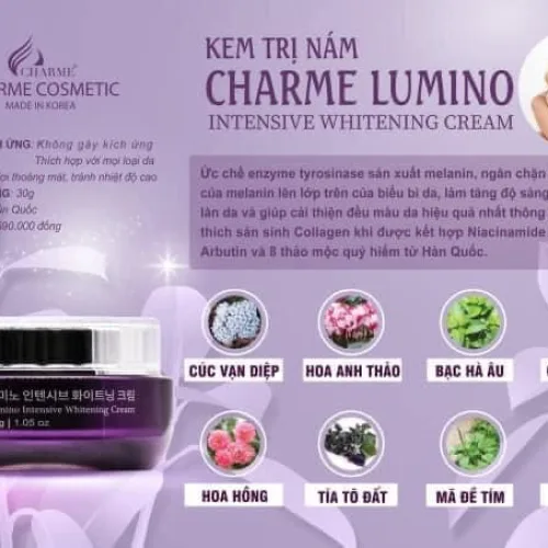 Kem Nám Hàn Quốc Charme Lumino chăm da toàn diện dưỡng sáng ngừa thâm nám