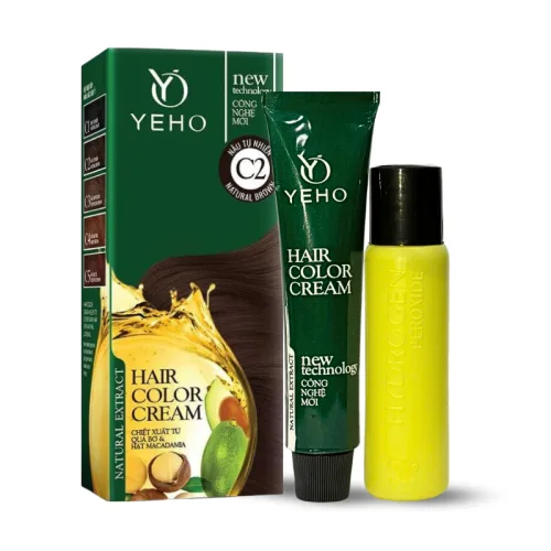 Kem Nhuộm Phủ Bạc Yeho C2 Màu Nâu Tự Nhiên - Kem Nhuộm Yeho