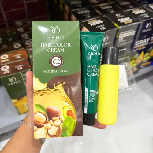 Kem Nhuộm Phủ Bạc Yeho C2 Màu Nâu Tự Nhiên - Kem Nhuộm Yeho