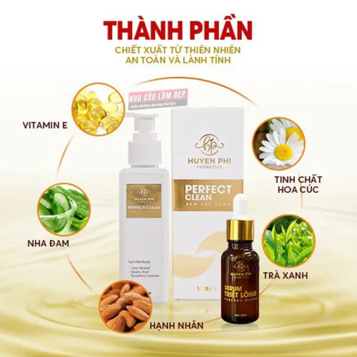 Kem tẩy lông huyền phi giúp loại bỏ các loại lông nách, lông chân tay, lông body, kể cả lông bikini…Tặng kèm serum triệt lông