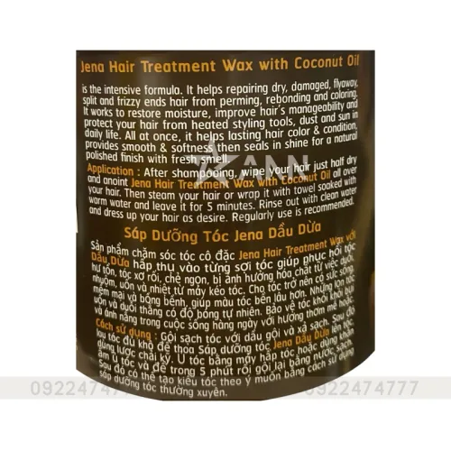 Kem Ủ Tóc Dừa Jena Hair Treatment Wax With Coconut Oil 500gr