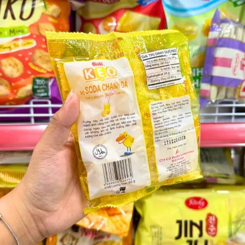 Kẹo Cứng OISHI Vị Soda Chanh Đá 85g - Bịch Vàng
