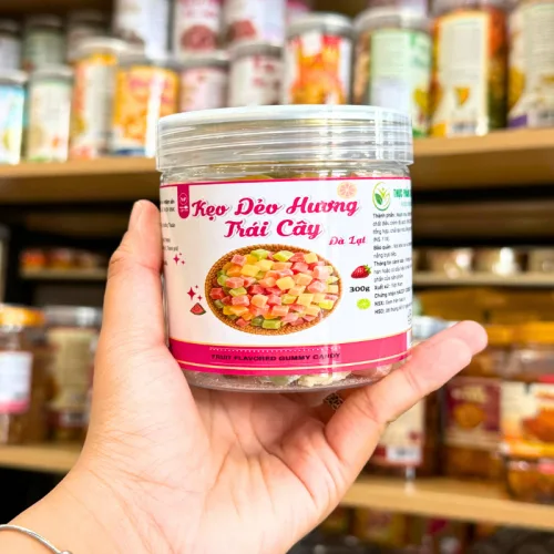 Kẹo Dẻo Vuông Hương Trái Cây (Kẹo Dẻo Đà Lạt) Mini 300g - Hộp Pet