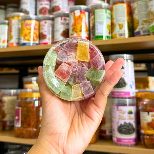 Kẹo Dẻo Vuông Hương Trái Cây - Kẹo Dẻo Đà Lạt Thơm Ngon 500g - Hũ Pet
