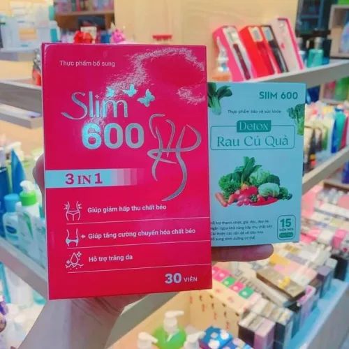 Kẹo giảm Cân Slim 600 3IN1 Tặng Detox Diệt tận gốc mỡ chai lì lâu năm khó ɡiảm