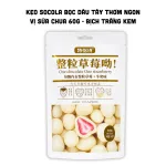 Kẹo Socola Bọc Dâu Tây Thơm Ngon Vị Sữa Chua 60g - Bịch Trắng Kem