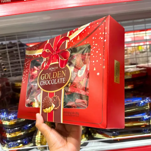 Kẹo Socola Hộp Giấy HONGYA GOLDEN - Đỏ 208g