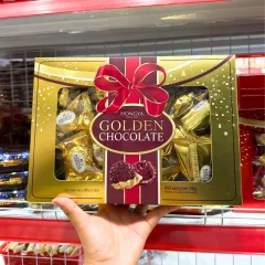 Kẹo Socola Hộp Giấy HONGYA GOLDEN - Vàng 208g