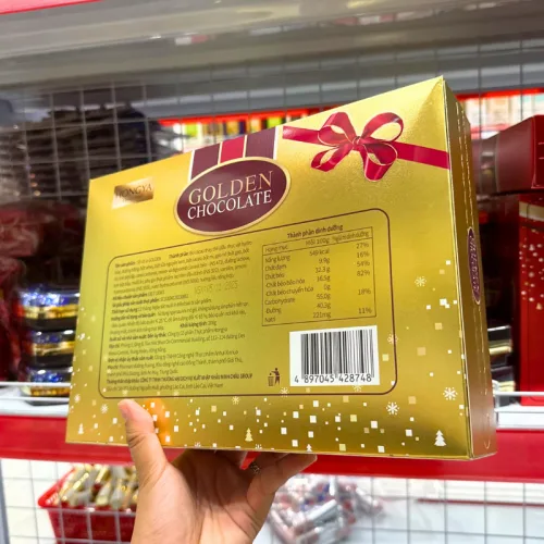 Kẹo Socola Hộp Giấy HONGYA GOLDEN - Vàng 208g