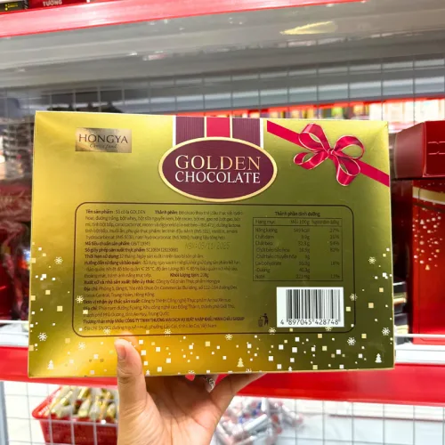 Kẹo Socola Hộp Giấy HONGYA GOLDEN - Vàng 208g