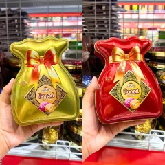 Kẹo Sữa KING HENRY BONART Nhân Trái Cây Hình Túi Tiền Hộp Thiếc 2 Màu 90g