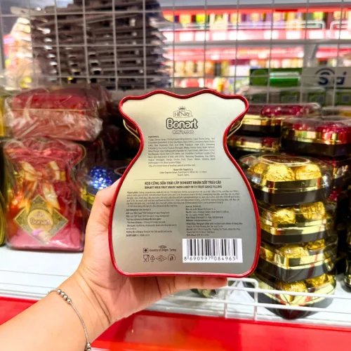 Kẹo Sữa KING HENRY BONART Nhân Trái Cây Hình Túi Tiền Hộp Thiếc 2 Màu 90g