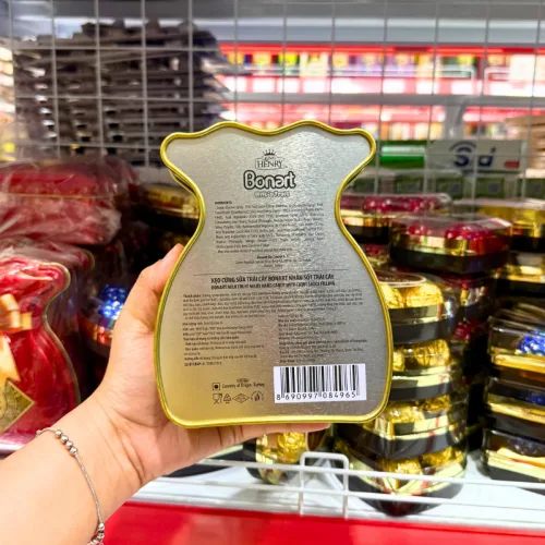 Kẹo Sữa KING HENRY BONART Nhân Trái Cây Hình Túi Tiền Hộp Thiếc 2 Màu 90g