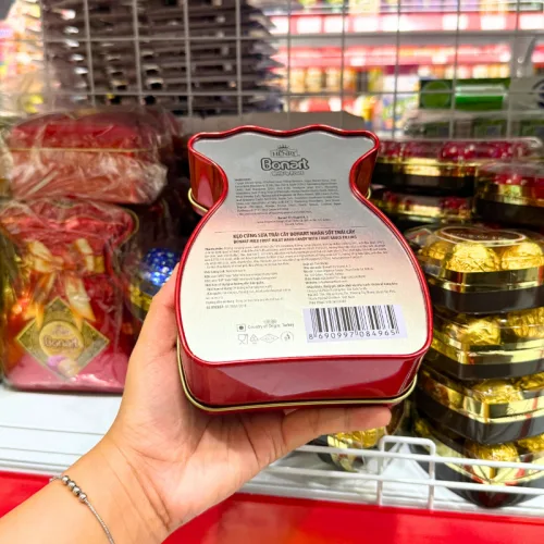 Kẹo Sữa KING HENRY BONART Nhân Trái Cây Hình Túi Tiền Hộp Thiếc 2 Màu 90g