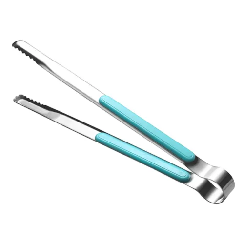 Kẹp Gắp Inox Có Ốp Chống Nóng Tay Cầm Silicon Chống Trượt 22x3cm