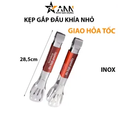 Kẹp Gắp Thức Ăn Bằng Inox - Kẹp Gắp Đồ Nướng Gắp Thịt Đầu Khía 28,5cm