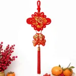 Khánh Nhung Đỏ Chữ Phúc 3D - Liễn Vuông Cá Chép Nhung Đỏ Trang Trí Tết - 12cm