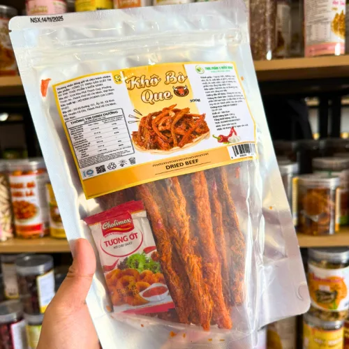 Khô Bò Que Thượng Hạng 300g - Túi Zip Bạc