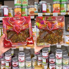 Khô Bò Sấy Khô Vị Truyền Thống Siêu Cay Malai BEST STEAK Hộp Vuông Ánh Kim Đầu Bò