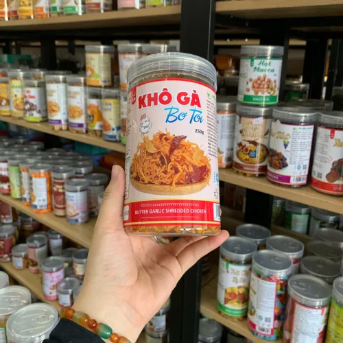 Khô Gà Bơ Tỏi Thơm Ngon 250g - Hũ Pet