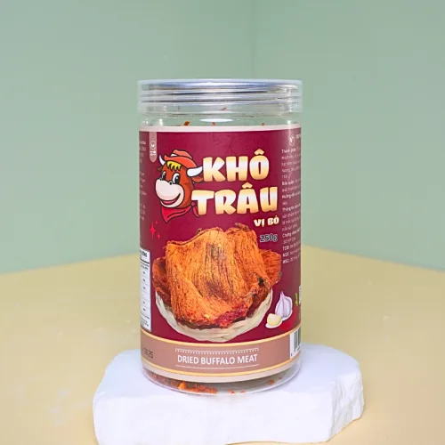 Khô Trâu Miếng Tẩm Vị Bò 250g Thơm Ngon hộp