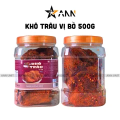 Khô Trâu Miếng Tẩm Vị Bò 500g Thơm Ngon Hộp