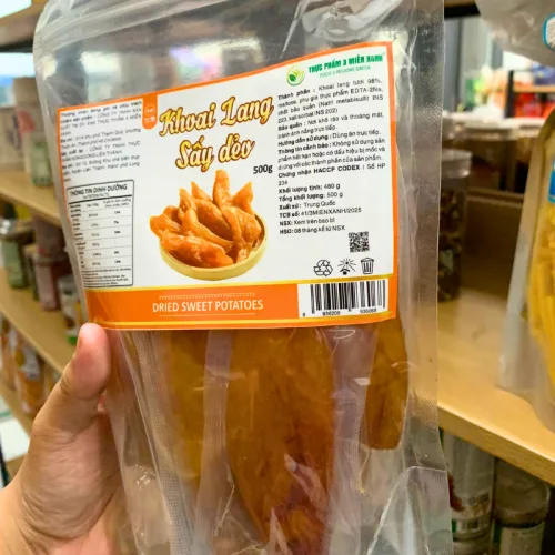 Khoai Lang Sấy Dẻo Thơm Ngon 500g - Túi Zip Trong